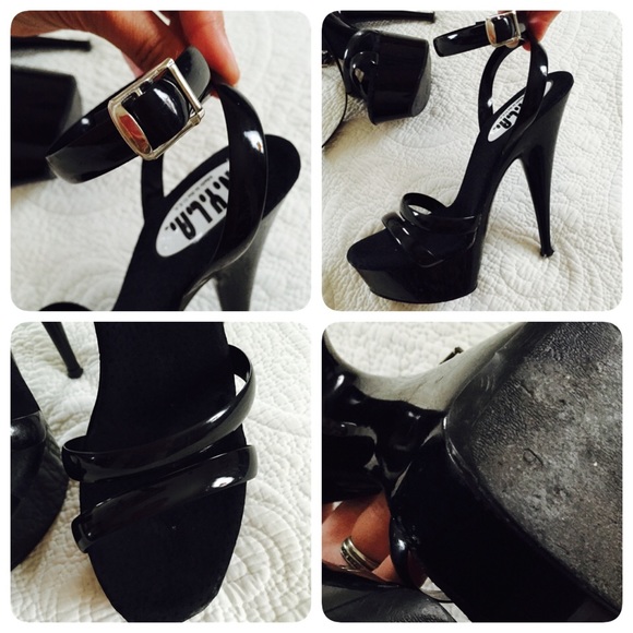 Vintage N.Y.L.A. Patent Stiletto Platforms Sz 6 - Picture 3 of 5